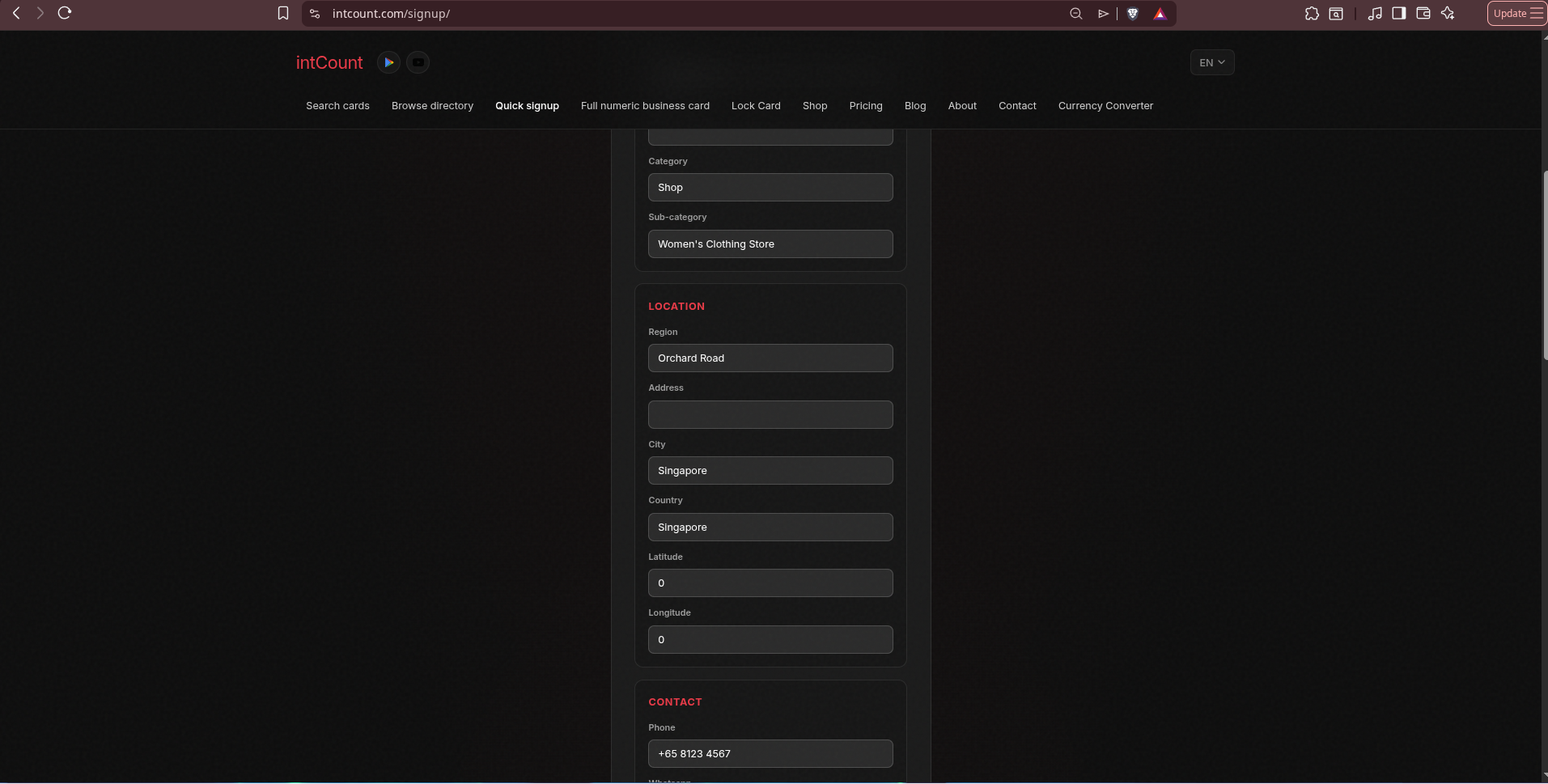 Review — Location and Contact fields correctly parsed